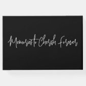 Eenvoudig Elegant Zwart Wit Modern Minimaal Script Gastenboek (Achterkant)