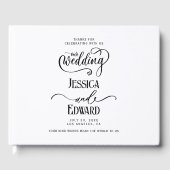 Eenvoudig Elegant Zwart Wit Modern Minimaal Script Gastenboek (Voorkant)