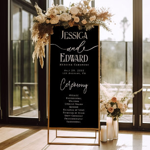 Eenvoudig Elegant Zwart Wit Modern Minimaal Script Perfect Poster