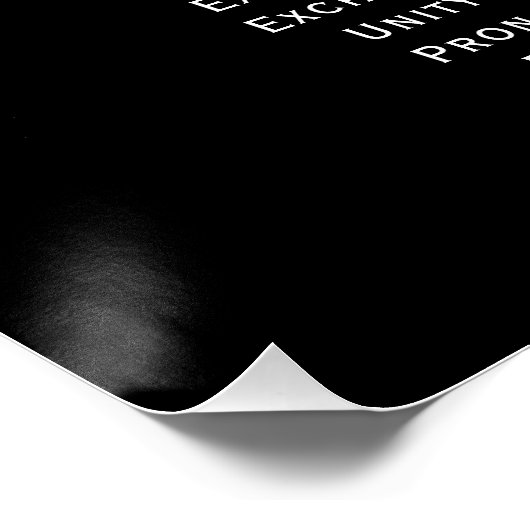 Eenvoudig Elegant Zwart Wit Modern Minimaal Script Perfect Poster (Hoek)