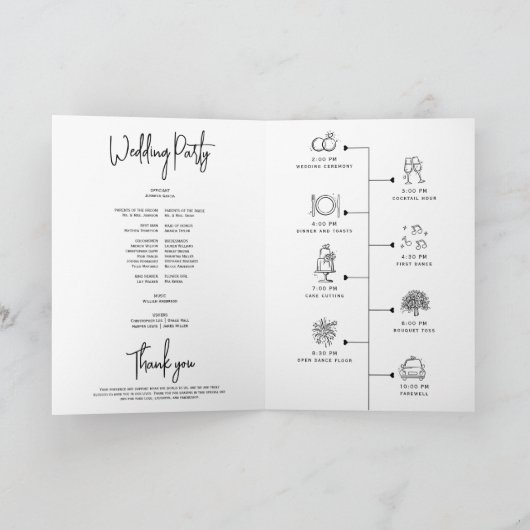 Eenvoudig Elegant Zwart Wit Modern Minimaal Script Programma (Binnen)