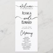 Eenvoudig Elegant Zwart Wit Modern Minimaal Script Programmakaart (Voorkant)