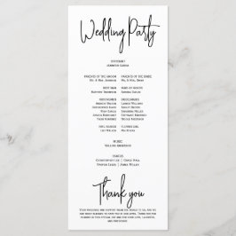 Eenvoudig Elegant Zwart Wit Modern Minimaal Script Programmakaart