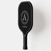 Eenvoudig Elegant zwart-wit monogram, aangepast Pickleball Paddle (Links)