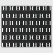 Eenvoudig Elegant Zwart Wit Monogram initiaal Cadeaupapier (Vlak)