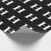 Eenvoudig Elegant Zwart Wit Monogram initiaal Cadeaupapier (Hoek)