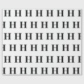 Eenvoudig Elegant Zwart Wit Monogram initiaal Cadeaupapier (Vlak)