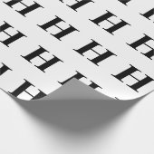 Eenvoudig Elegant Zwart Wit Monogram initiaal Cadeaupapier (Hoek)