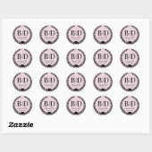 Eenvoudig Elegant zwart-wit monogram Ronde Sticker (Vel)