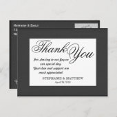 Eenvoudig elegant zwart-wit ontwerp briefkaart (Voorkant / Achterkant)