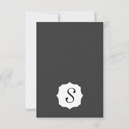 Eenvoudig elegant zwart-wit ontwerp kaart (Achterkant)