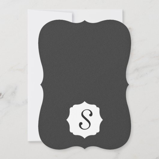 Eenvoudig elegant zwart-wit ontwerp kaart (Achterkant)