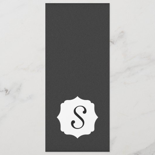 Eenvoudig elegant zwart-wit ontwerp menu (Achterkant)