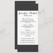 Eenvoudig elegant zwart-wit ontwerp menu (Voorkant / Achterkant)