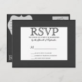 Eenvoudig elegant zwart-wit ontwerp uitnodiging briefkaart (Voorkant / Achterkant)