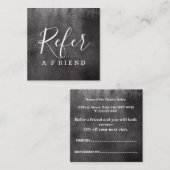 Eenvoudig Elegant Zwart-Wit Referral Chalkboard (Voorkant / Achterkant)