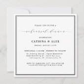 Eenvoudig Elegant Zwart & Wit Repetitie diner Kaart (Voorkant)