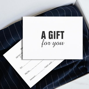 Eenvoudig Elegant Zwart Wit Schoonheid Cadeaubon Kortingskaartje