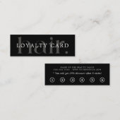 Eenvoudig Elegant Zwart Wit Schoonheid Flat Klantenkaartje (Voorkant / Achterkant)