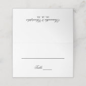 Eenvoudig Elegant Zwart & Wit Schrijf in Bruiloft Plaatskaartje (Buitenkant ongevouwen)