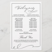 Eenvoudig Elegant Zwart-Wit Trouwprogramma (Achterkant)