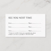 Eenvoudig Elegant Zwart Wit Vet Afsprakenkaartje (Voorkant)