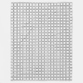 Eenvoudig elegant zwart-wit vierkant patroon fleece deken (Voorkant)