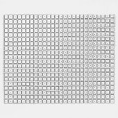 Eenvoudig elegant zwart-wit vierkant patroon fleece deken (Voorkant (Horizontaal))