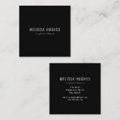 Eenvoudig Elegant zwart-wit vierkant Vierkante Visitekaartje (Voorkant / Achterkant)