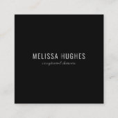 Eenvoudig Elegant zwart-wit vierkant Vierkante Visitekaartje (Voorkant)
