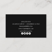 Eenvoudig Elegant zwart wit Voeg uw aangepaste log Visitekaartje (Achterkant)
