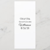 Eenvoudig & Elegant Zwart-wit Wedding Menu Kaart (Achterkant)