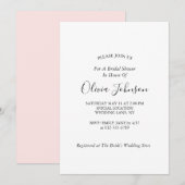 Eenvoudig elegant zwart-witroze Vrijgezellenfeest Kaart (Voorkant / Achterkant)