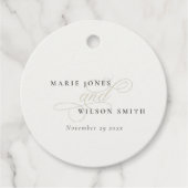 Eenvoudig elegant zwart-witscript bedankjes labels (Voorkant)