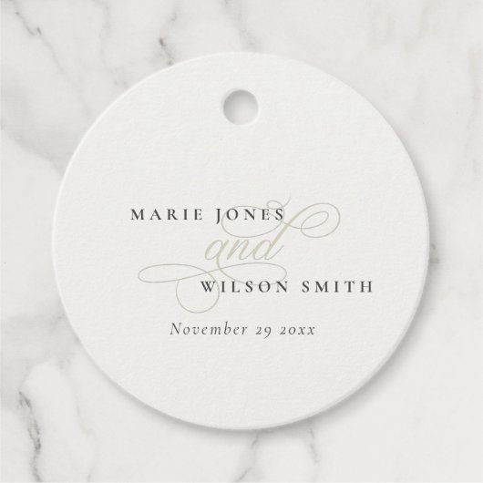 Eenvoudig elegant zwart-witscript bedankjes labels (Voorkant)