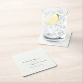 Eenvoudig elegant zwart-witscript kartonnen onderzetters (Insitu)