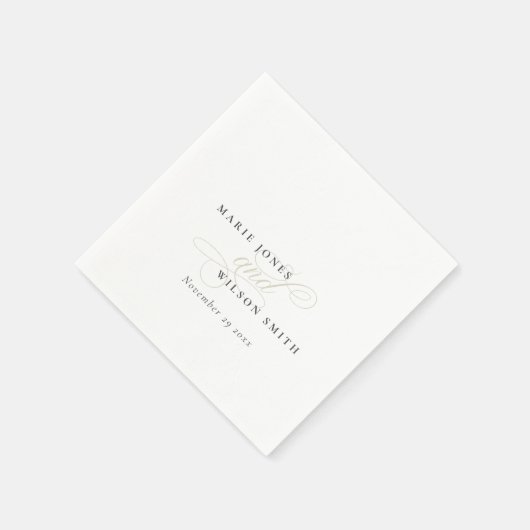 Eenvoudig elegant zwart-witscript servet (Hoek)