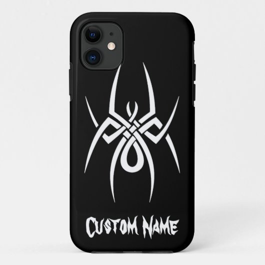 Eenvoudig elegant zwart-witteblad Case-Mate iPhone case (Achterkant)
