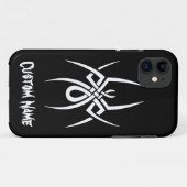 Eenvoudig elegant zwart-witteblad Case-Mate iPhone case (Achterkant (horizontaal))