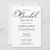 Eenvoudig Elegant Zwarte Script Bruids Brunch Kaart (Voorkant)