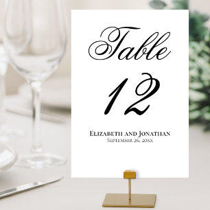 Eenvoudig Elegant Zwarte & Witte Script Bruiloft Kaart