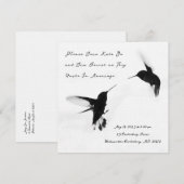 Eenvoudig elegante aankondiging met liefdesvogels (Voorkant / Achterkant)