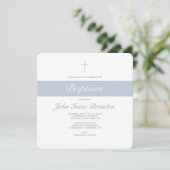 Eenvoudig elegante baptisme-uitnodiging - jongens kaart (Staand voorkant)