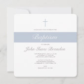 Eenvoudig elegante baptisme-uitnodiging - jongens kaart (Voorkant)