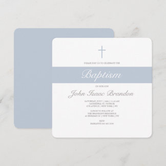 Eenvoudig elegante baptisme-uitnodiging - jongens kaart