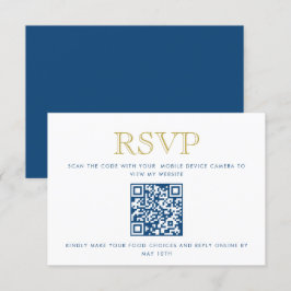 Eenvoudig elegante blauwe kaart voor een Gold QR-a