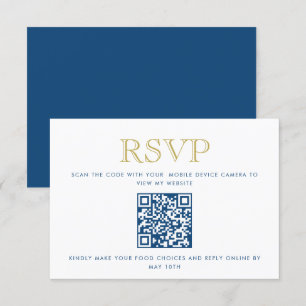 Eenvoudig elegante blauwe kaart voor een Gold QR-a