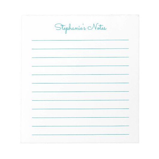 Eenvoudig elegante Blauwgroen, persoonlijke laptop Notitieblok (Voorkant)