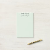 Eenvoudig Elegante Bleek Saliegroene Tuinontwerper Post-it® Notes (Op bureau)