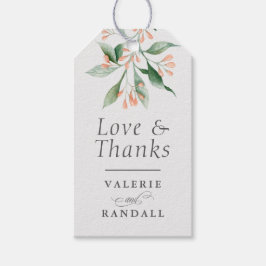 Eenvoudig elegante botanische bruiloft Dank je wel Cadeaulabel